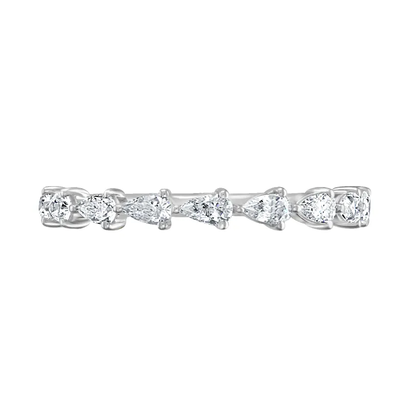 Platinum 0.33ct Pear Cut Diamond Half Eternity Ring sold by C.W. Sellors