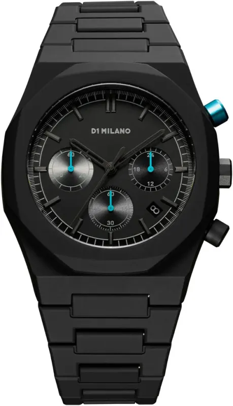 D1 Milano Polychrono Characoal Black Watch made by C.W. Sellors