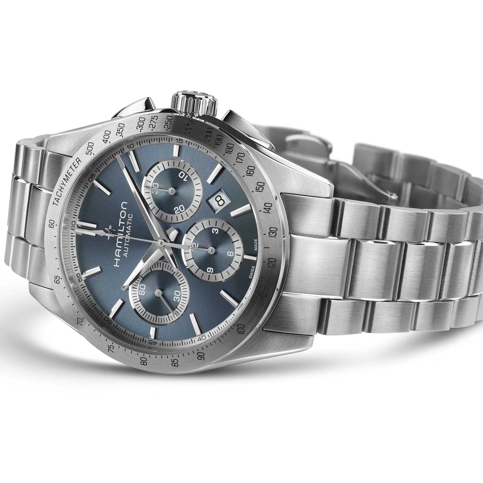 Hamilton Ex-Display Jazzmaster Performer Automatic Chrono Blue sold by C.W. Sellors product image thumbnail 4