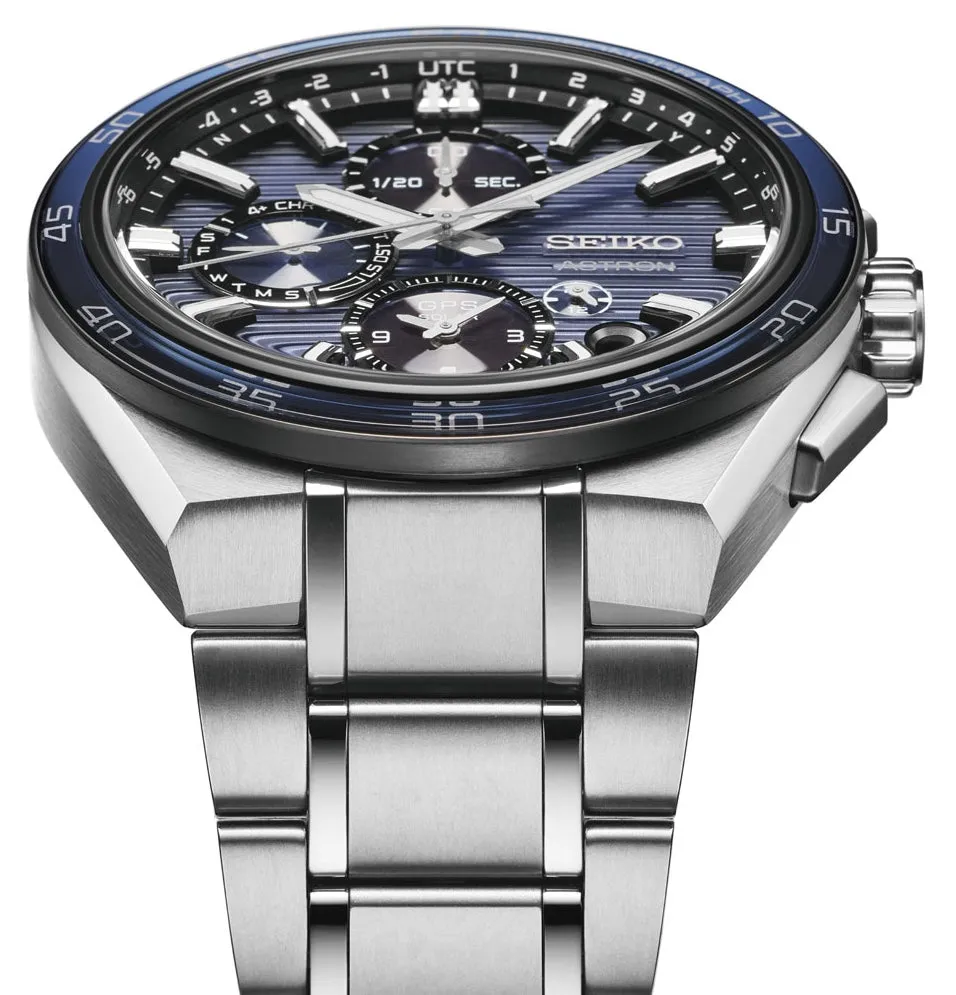 Seiko Astron Watch GPS Solar Dual Time Chronograph in Slate Blue sold by C.W. Sellors product image thumbnail 5