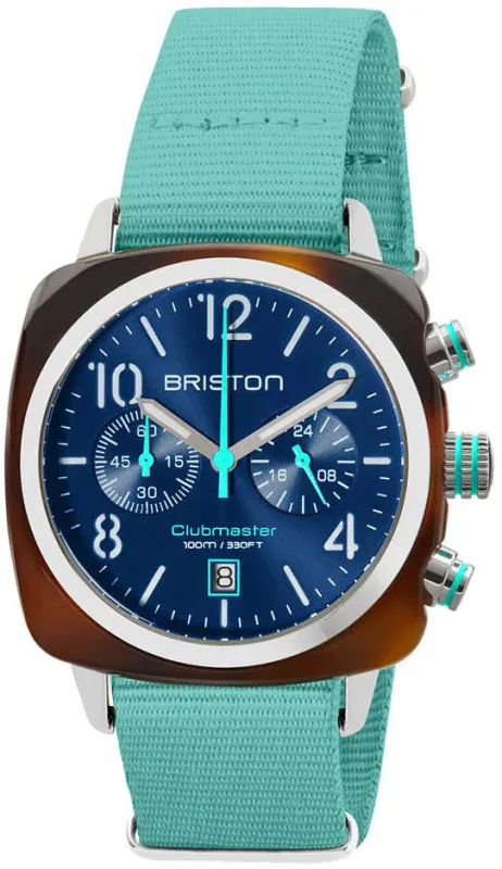 Briston Clubmaster Classic Chrono Summer Vibes Blue Watch sold by C.W. Sellors