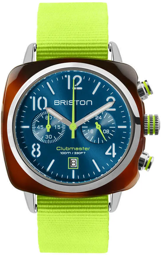 Briston Clubmaster Classic Chrono Summer Vibes Peacock Blue Watch sold by C.W. Sellors
