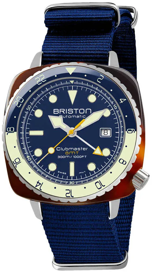 Briston Clubmaster Diver Pro GMT Navy Blue Watch sold by C.W. Sellors