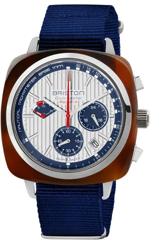 Briston Clubmaster Regatta Chrono White Watch sold by C.W. Sellors