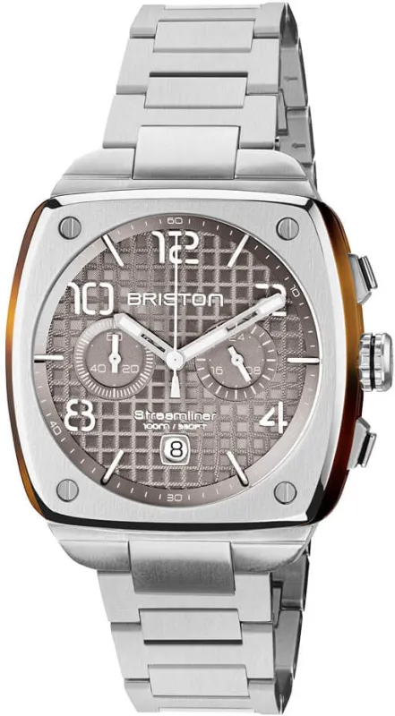 Briston Streamliner Urban Chrono Steel Grey Taupe Watch sold by C.W. Sellors
