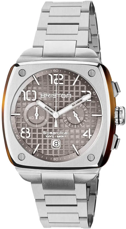 Briston Streamliner Urban Chrono Steel Grey Taupe Watch sold by C.W. Sellors
