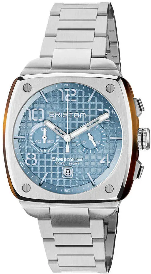 Briston Streamliner Urban Chrono Steel Ice Blue Watch sold by C.W. Sellors
