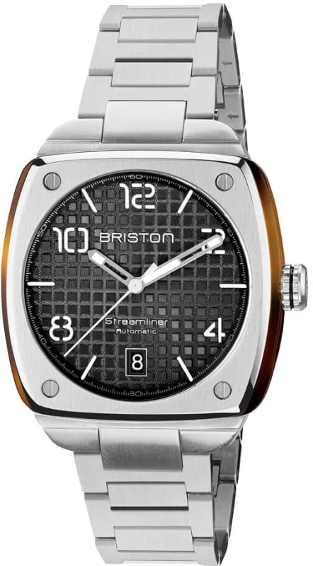 Briston Streamliner Urban HMS Auto Steel Black Watch sold by C.W. Sellors