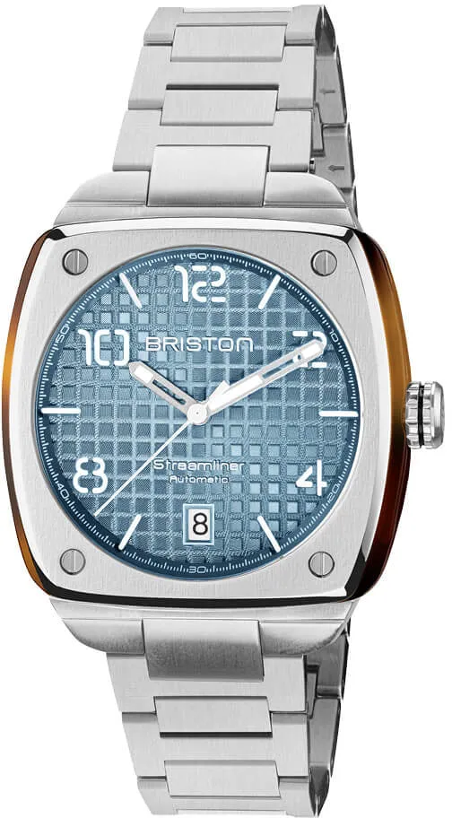 Briston Streamliner Urban HMS Auto Steel Ice Blue Watch sold by C.W. Sellors