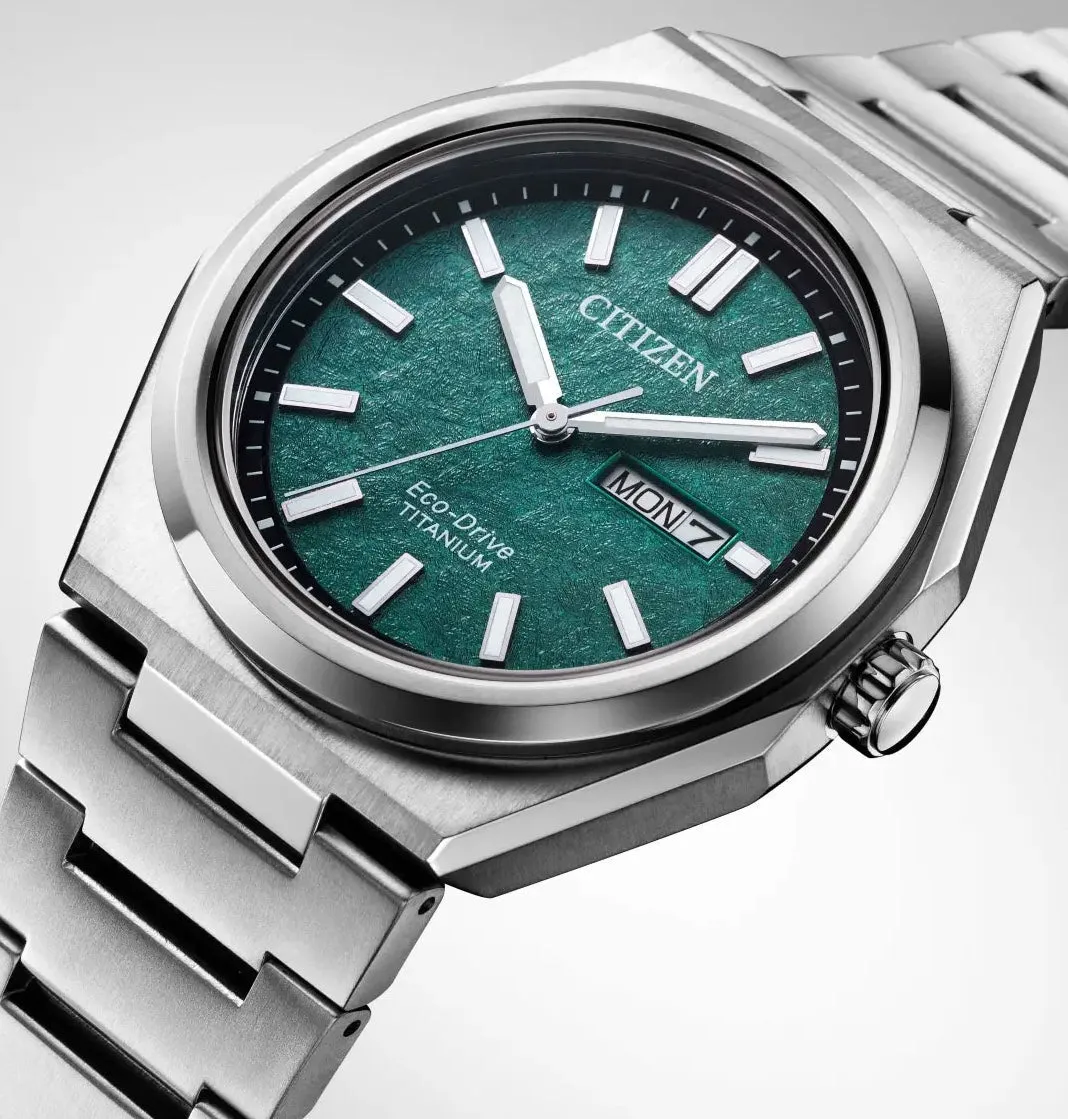 Citizen Super Titanium Zenshin Three Hands Textured Green Watch sold by C.W. Sellors product image thumbnail 2
