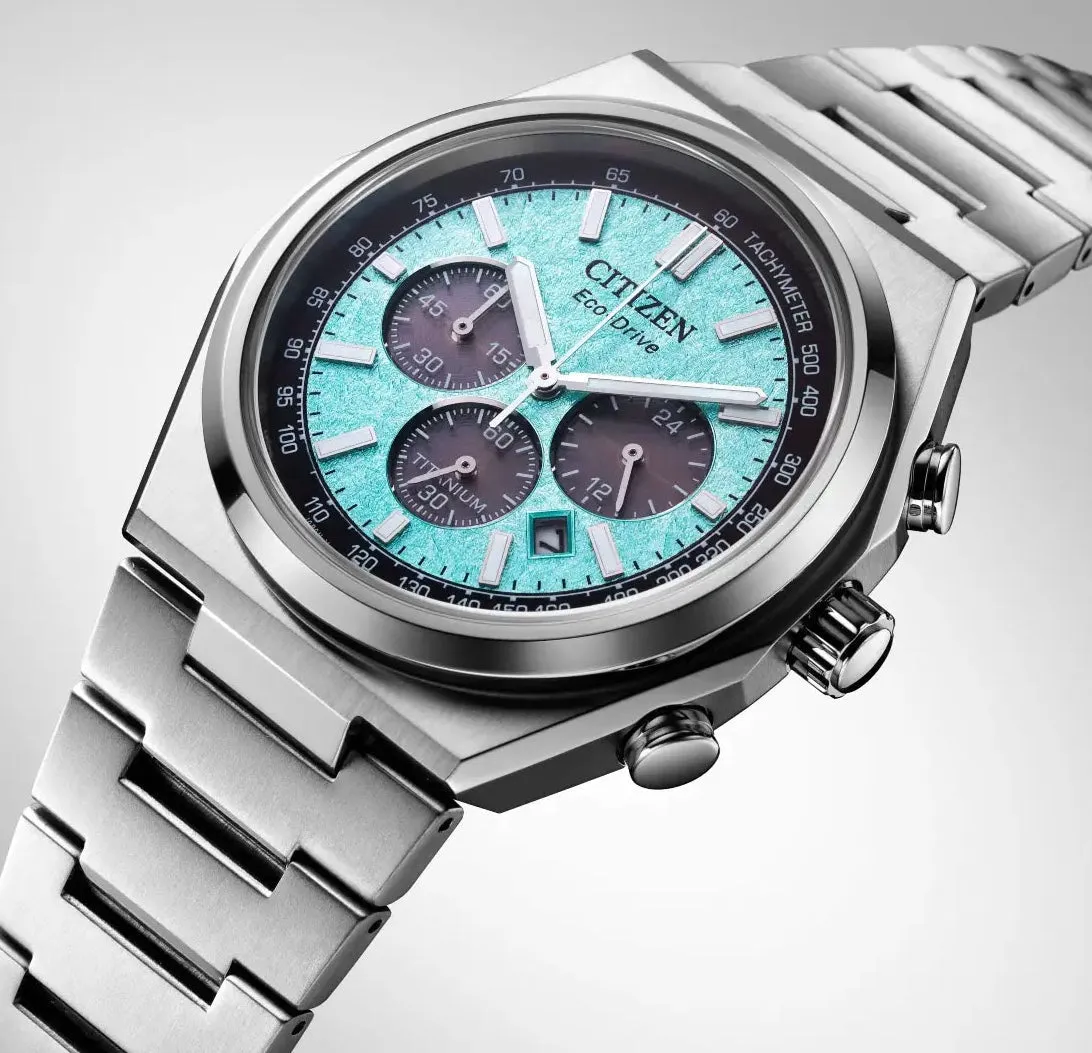 Citizen Super Titanium Zenshin Chrono Textured Blue Watch D sold by C.W. Sellors product image thumbnail 2