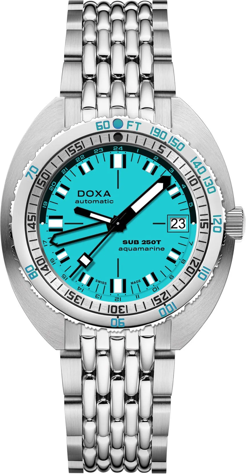 Doxa SUB 250T GMT Aquamarine Bracelet Watch sold by C.W. Sellors