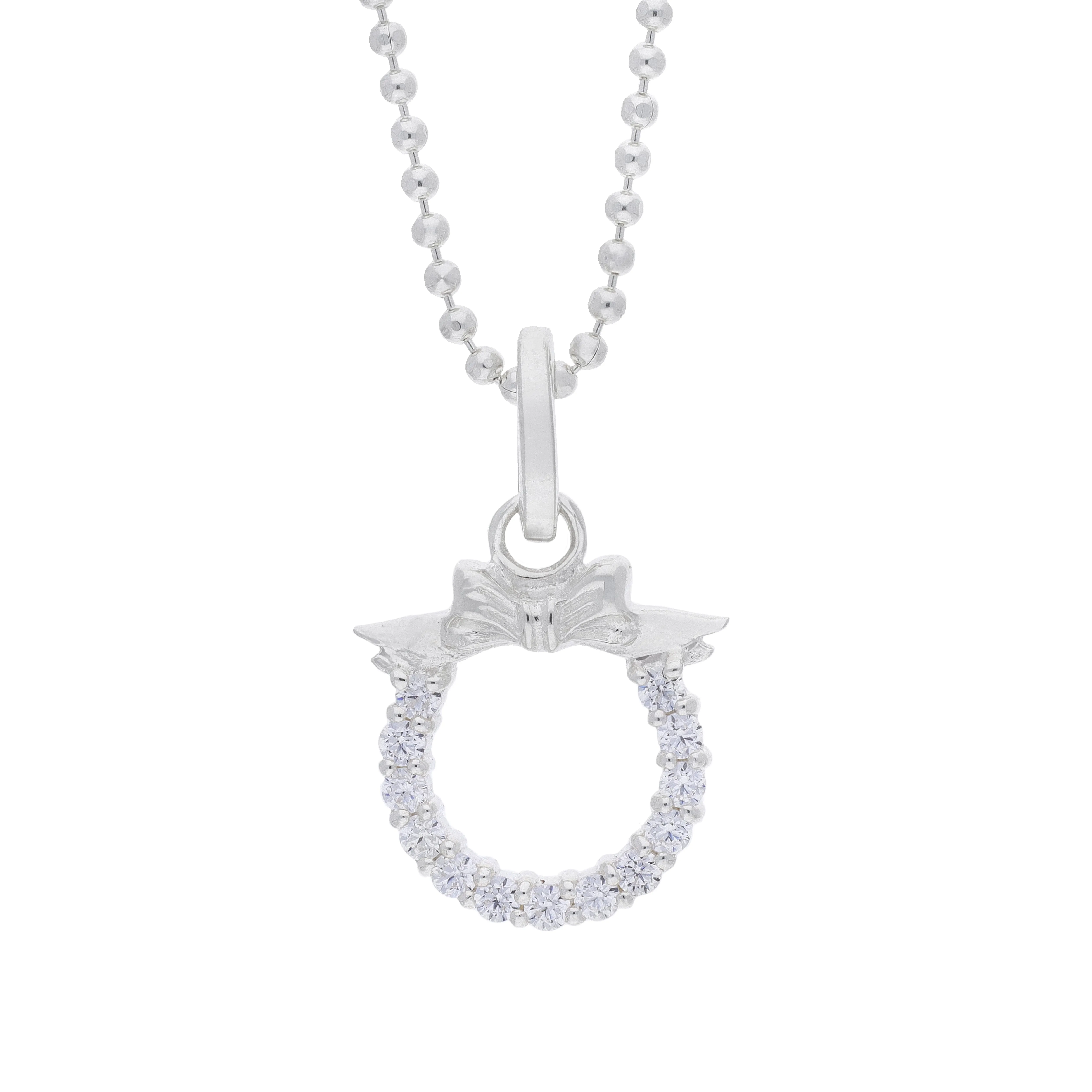 Sterling Silver and White Cubic Zirconia Wreath Pendant sold by C.W. Sellors