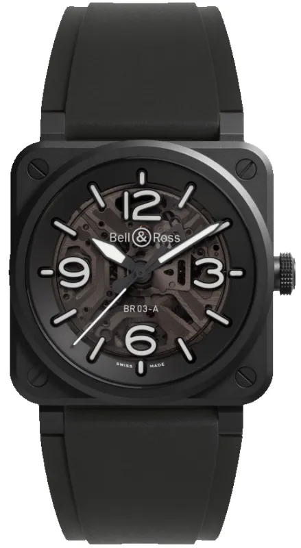 Bell & Ross BR 03 Skeleton Black Ceramic Watch sold by C.W. Sellors