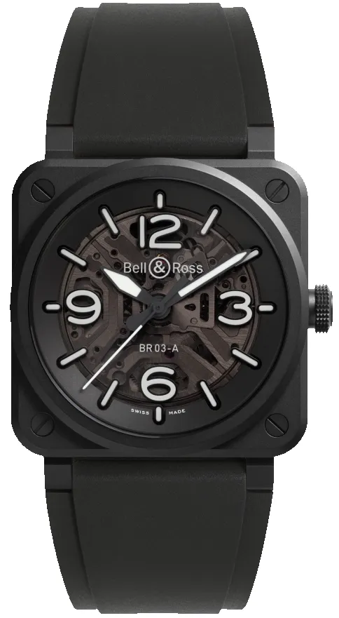 Bell & Ross BR 03 Skeleton Black Ceramic Watch sold by C.W. Sellors