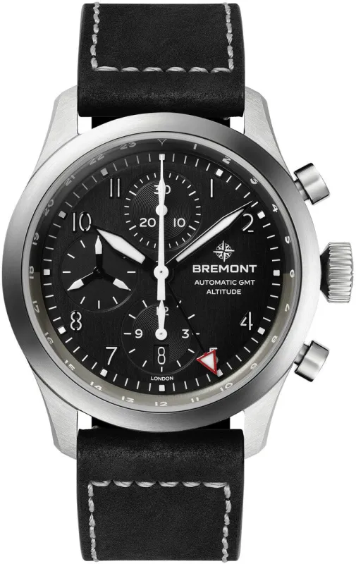 Bremont Altitude Chronograph GMT Black Leather Watch sold by C.W. Sellors