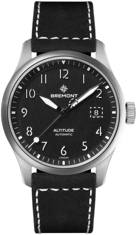 Bremont Altitude 39 Date Black Leather Watch sold by C.W. Sellors