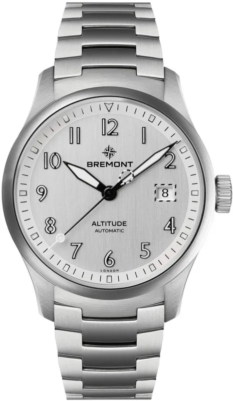 Bremont Altitude 39 Date Silver Bracelet Watch sold by C.W. Sellors