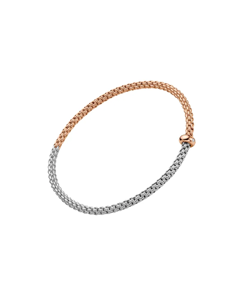 Fope 18ct Rose & White Gold Bicolour Diamond Flex'it Bracelet sold by C.W. Sellors product image thumbnail 2