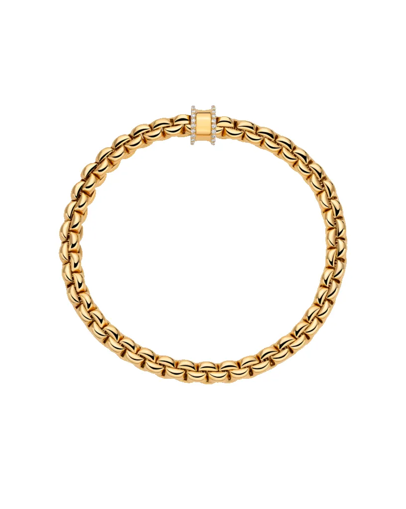 Fope 18ct Yellow Gold 0.17ct Diamond Pavé Flex'it Bracelet sold by C.W. Sellors