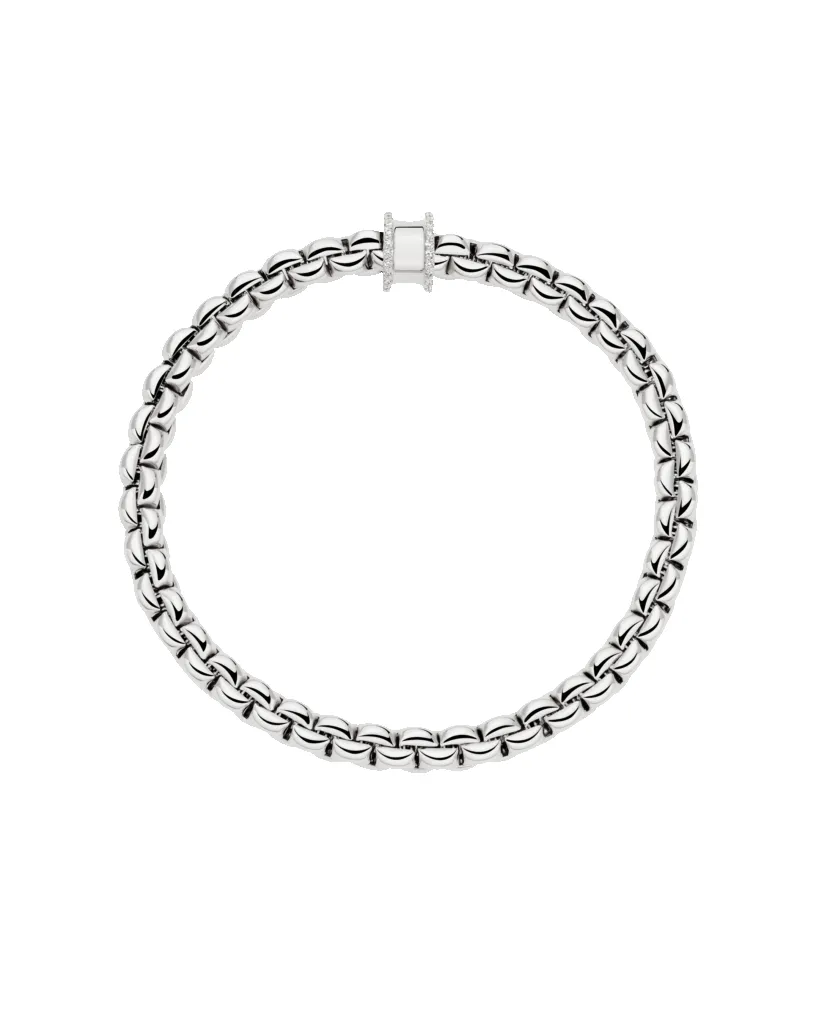 Fope 18ct White Gold 0.17ct Diamond Pavé Flex'it Bracelet sold by C.W. Sellors product image thumbnail 2