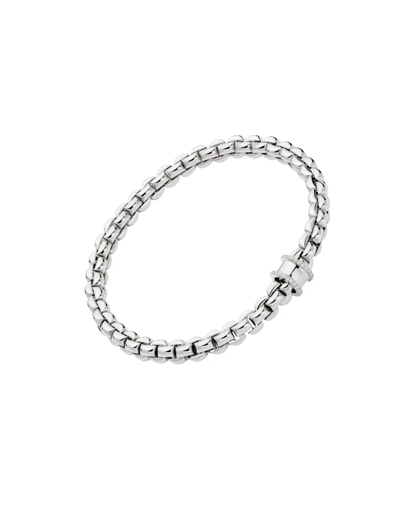 Fope 18ct White Gold 0.17ct Diamond Pavé Flex'it Bracelet sold by C.W. Sellors