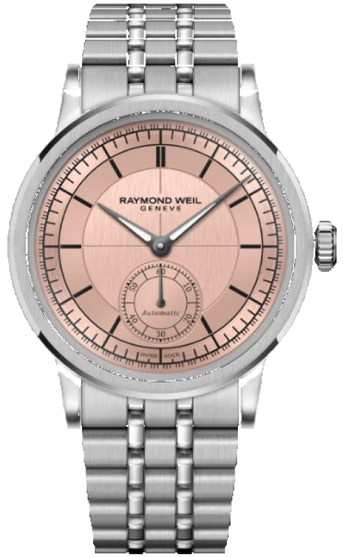 Raymond Weil Millesime Automatic Small Seconds Salmon Dial Bracelet Watch sold by C.W. Sellors