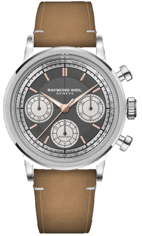 Raymond Weil Millesime Automatic Tri-Compax Chronograph Anthracite Watch sold by C.W. Sellors