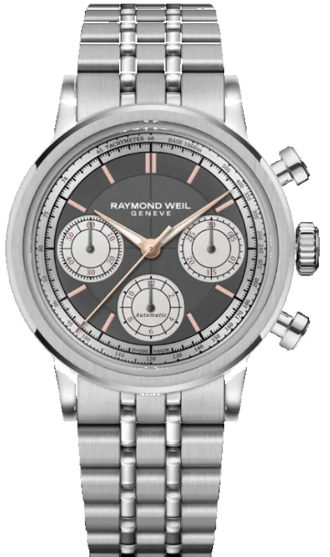Raymond Weil Millesime Automatic Tri-Compax Chronograph Anthracite Sector Watch sold by C.W. Sellors