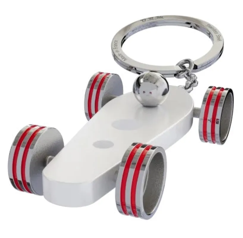 B.R.M. Key Ring Bolides by B.R.M White w Red Wheel Support Ring sold by C.W. Sellors