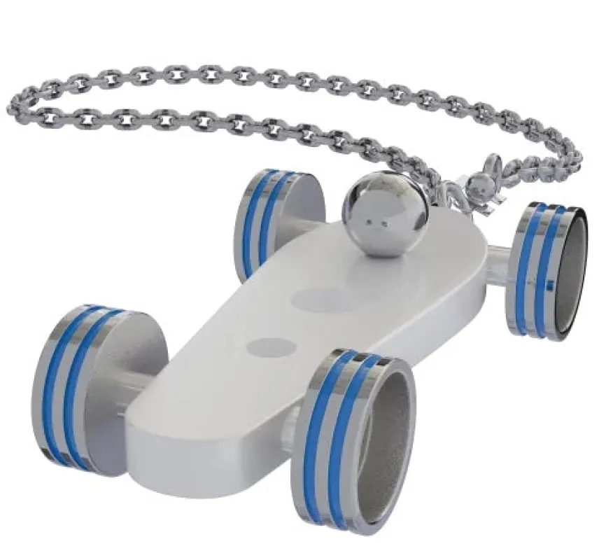 B.R.M. Key Chain Bolides by B.R.M White w French Blue Wheel Support Chain sold by C.W. Sellors