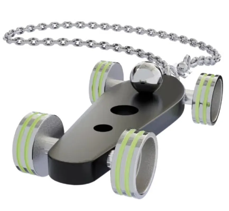 B.R.M. Key Chain Bolides by B.R.M Black w Apple Green Wheel Support Chain sold by C.W. Sellors