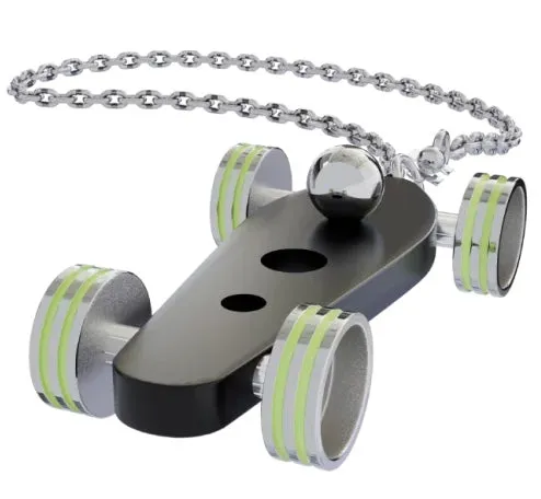 B.R.M. Key Chain Bolides by B.R.M Black w Apple Green Wheel Support Chain sold by C.W. Sellors