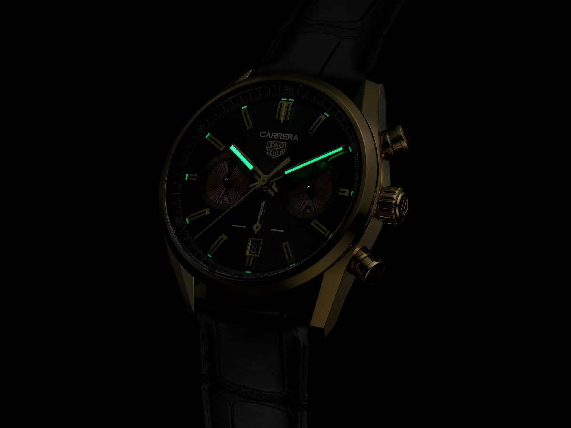 TAG Heuer Carrera Chronograph Gold Watch sold by C.W. Sellors product image thumbnail 3