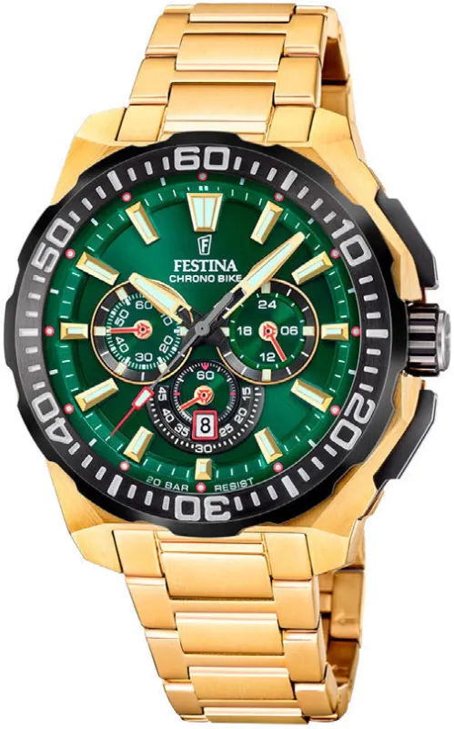 Festina Chrono Bike Gold Bracelet Watch sold by C.W. Sellors