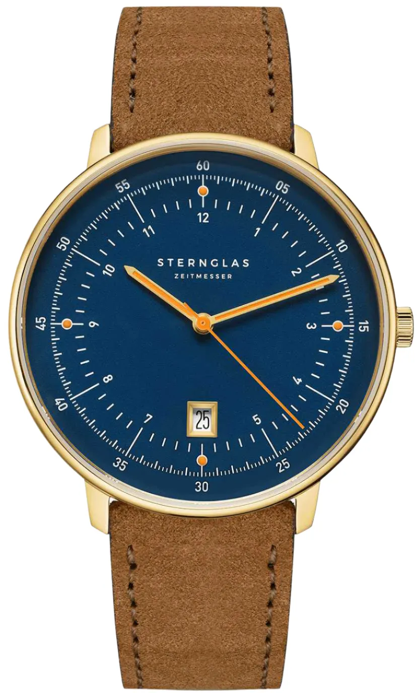 Sternglas Hamburg Dark Blue Gold Watch sold by C.W. Sellors
