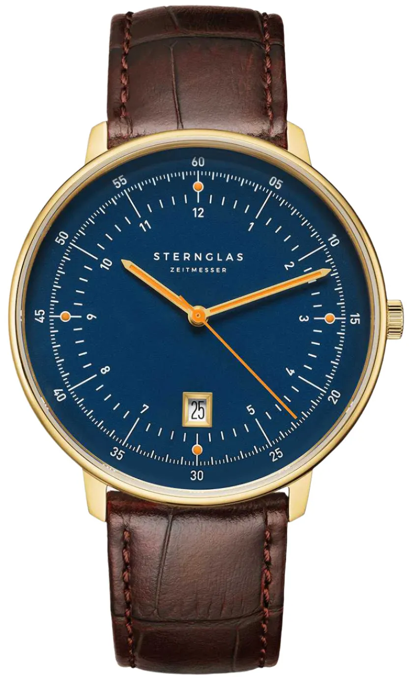 Sternglas Hamburg Dark Blue Gold Watch sold by C.W. Sellors