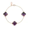 18ct Rose Gold Blue John bloom Four Leaf Clover Ball Edge Chain Bracelet sold by C.W. Sellors