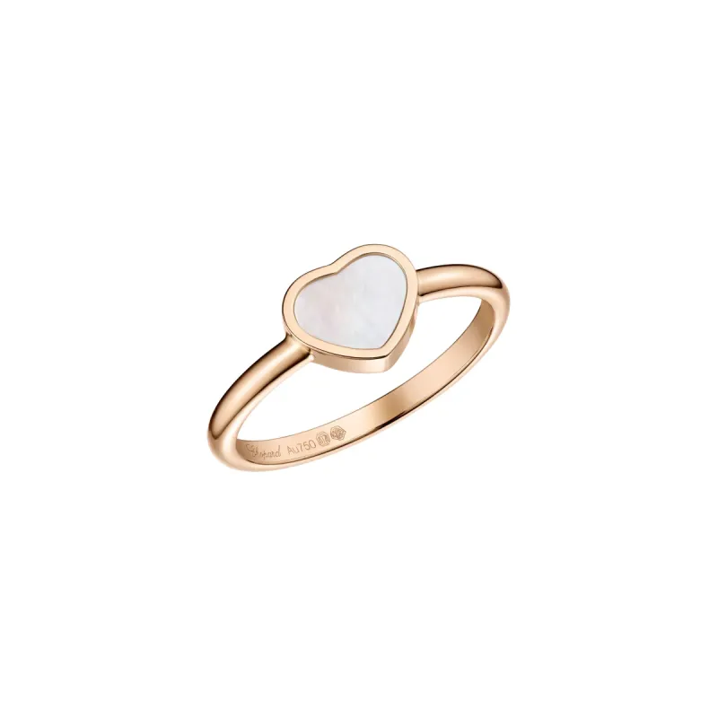 Chopard My Happy Hearts 18ct Rose Gold Mother of Pearl Ring sold by C.W. Sellors