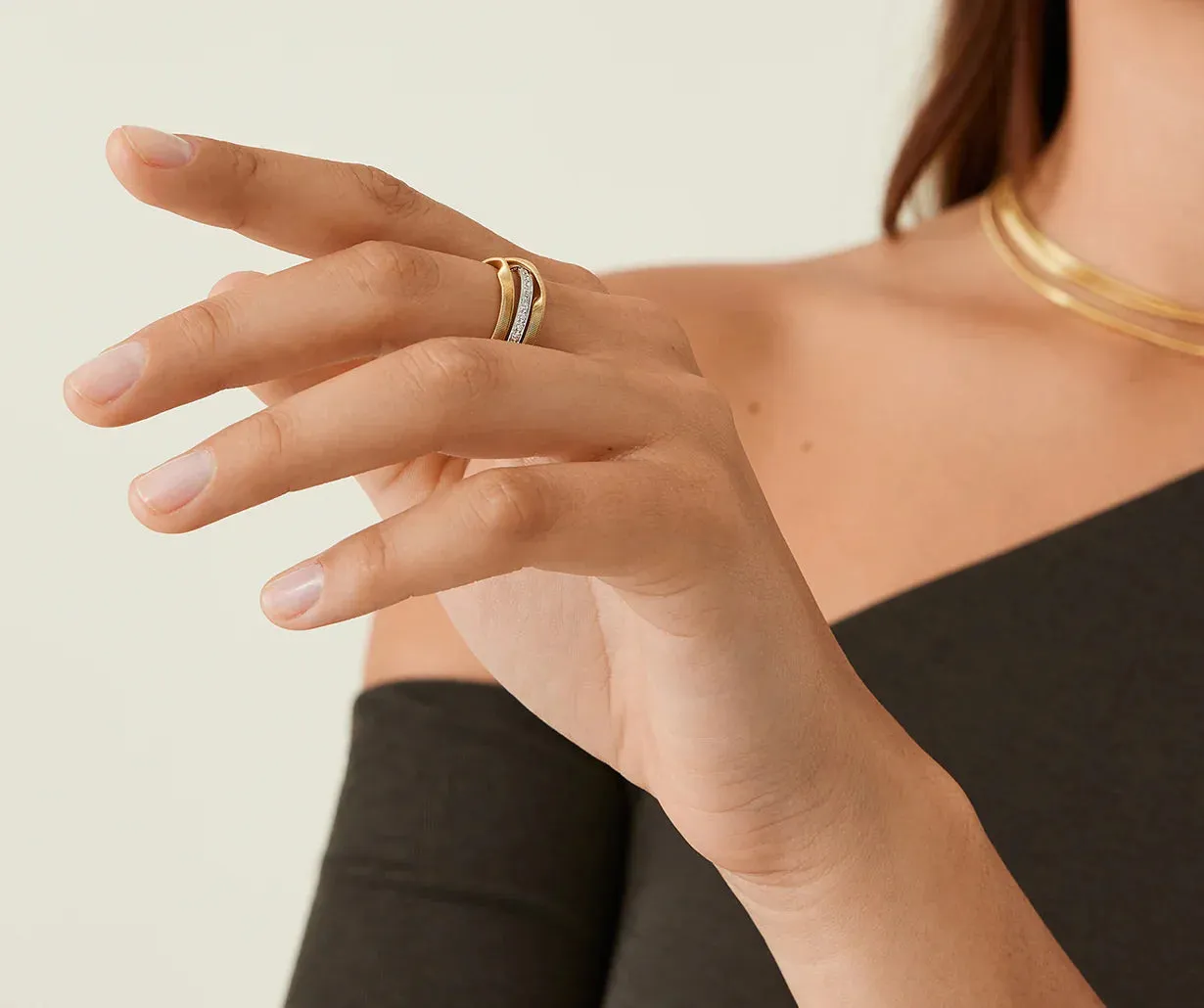 Marco Bicego Marrakech 18ct Yellow Gold Coil 0.133ct Diamond Ring sold by C.W. Sellors product image thumbnail 2