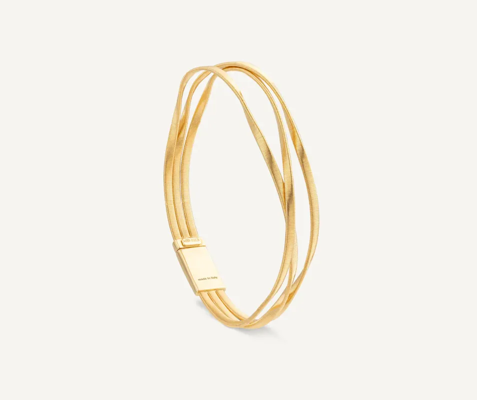 Marco Bicego Marrakech 3 Strand 18ct Yellow Gold Coil Bracelet sold by C.W. Sellors