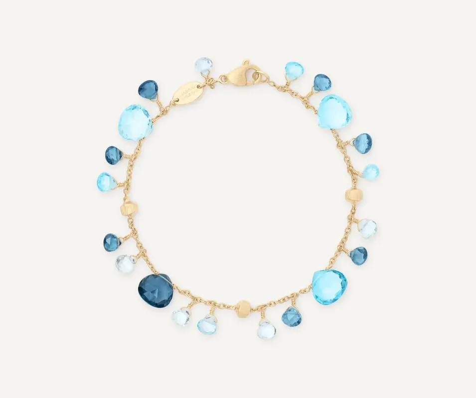 Marco Bicego Paradise Alta 18ct Yellow Gold Blue Topaz Bracelet sold by C.W. Sellors