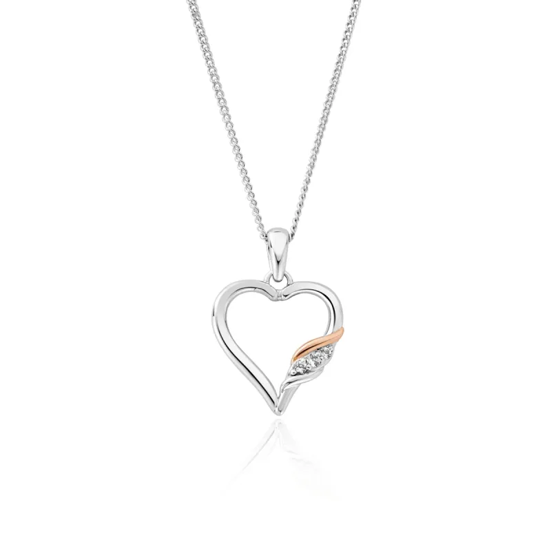 Clogau Past Present Future Heart Sterling Silver Necklace sold by C.W. Sellors