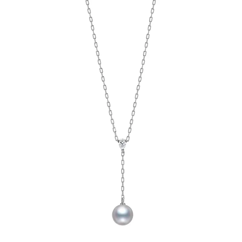 Mikimoto 18ct White Gold Akoya Pearl and Diamond Necklace sold by C.W. Sellors