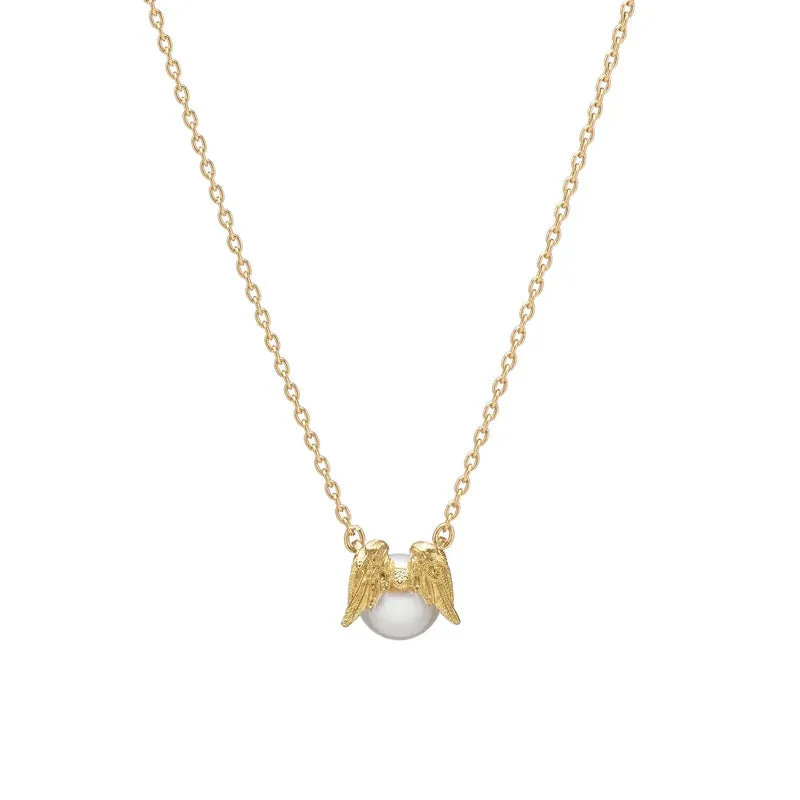 Mikimoto 18ct Yellow Gold Akoya Pearl Angel Wings Necklace sold by C.W. Sellors