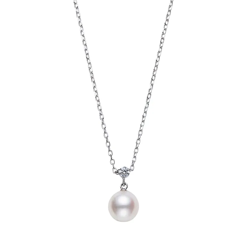Mikimoto 18ct White Gold Akoya Pearl and Diamond Classic Necklace sold by C.W. Sellors