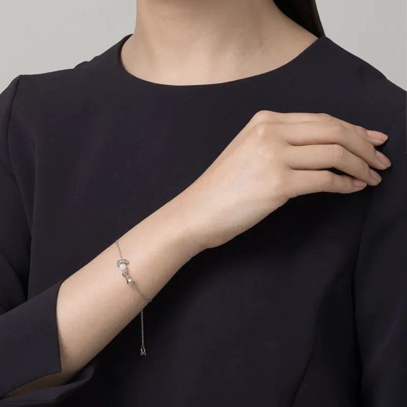 Mikimoto 18ct White Gold White Akoya Pearl and Diamond 'Love' Bracelet sold by C.W. Sellors product image thumbnail 2