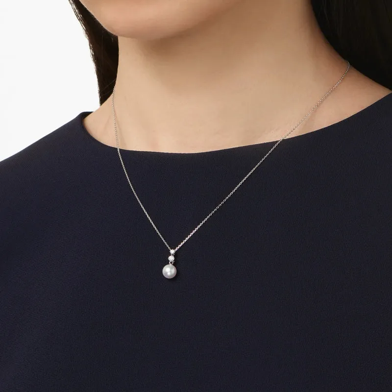 Mikimoto 18ct White Gold Akoya Pearl 0.10ct Diamond Morning Dew Necklace sold by C.W. Sellors product image thumbnail 2