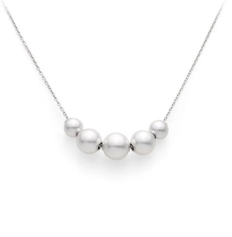 Mikimoto 18ct White Gold Akoya Pearl Pearls in Motion 45cm Necklace made by Mikimoto