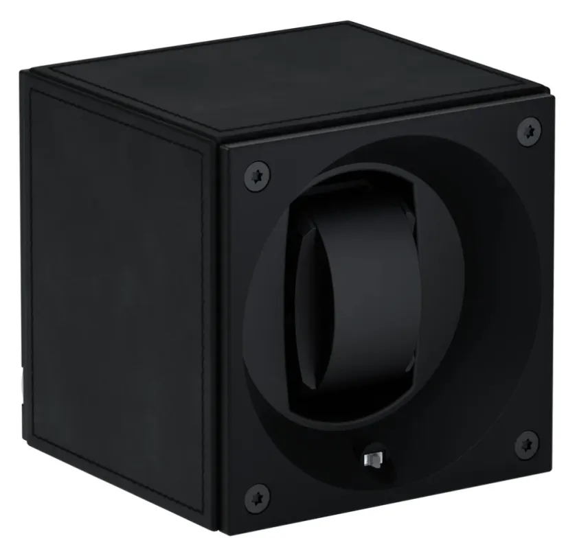 Swiss KubiK Watch Winder Masterbox Single Black Leather sold by C.W. Sellors
